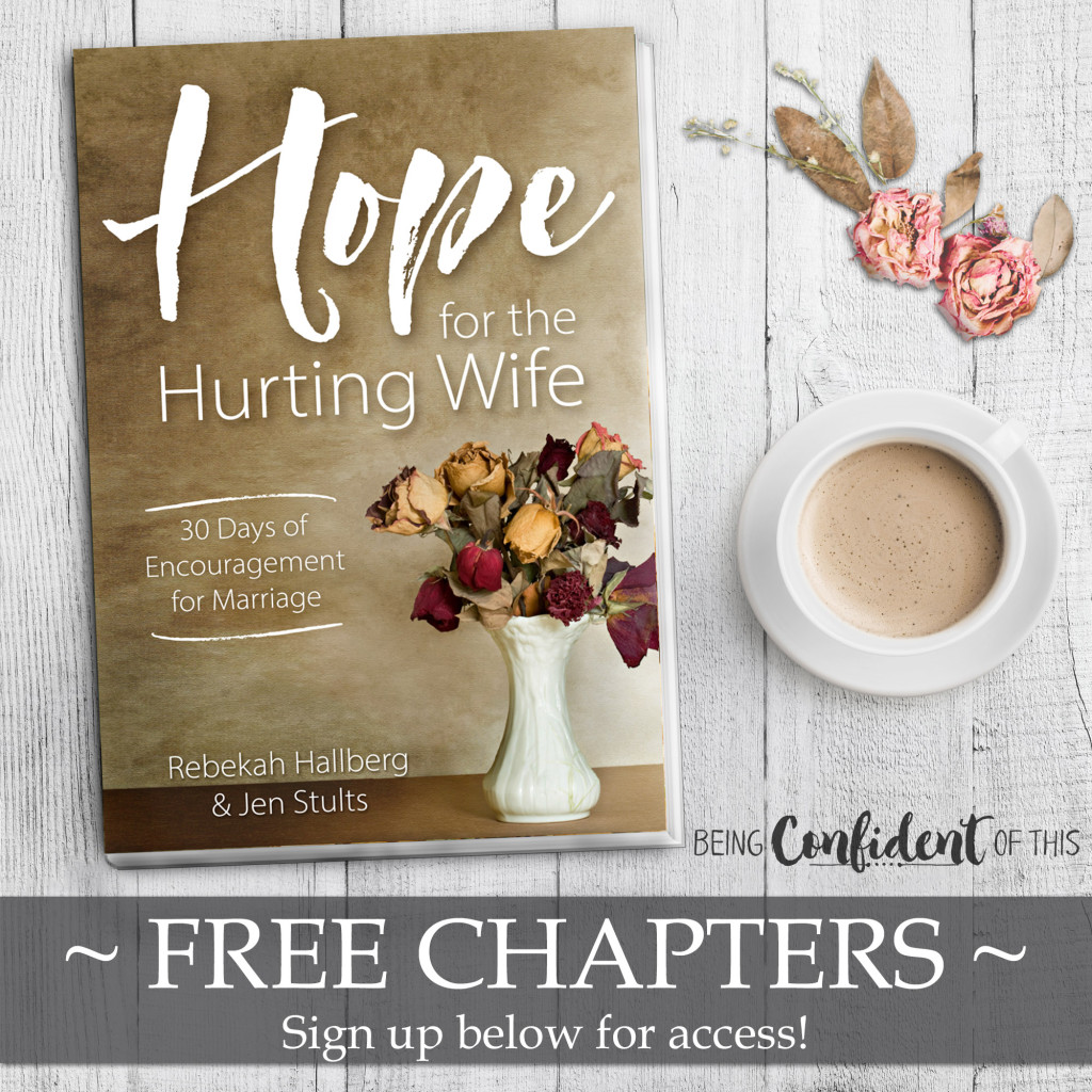Does your marriage feel like a lot of hard work lately? Do you need encouragement to hold on? Get your free sample chapters of Hope for the Hurting Wife, a new devotional written by two women who have lived through the tough years of marriage. This biblically-based devotional contains practical advice and encouragement for all wives!