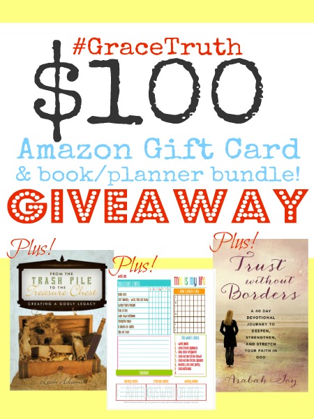 #GraceTruth Link party Giveaway! amazon card and book bundle, free, Grace and Truth Christian Living link-up, linky party, gift card givewaway
