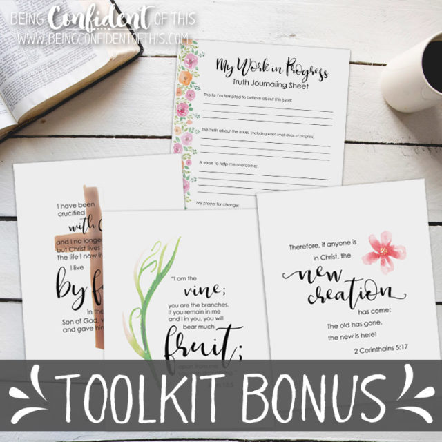 Learn how a work-in-progress mindset can make the difference between your failure and success! #goals #faith #christianwomen #discipleship Being Confident of This | toolkit | perfectionism | goal setting | printables | weekly encouragement | victory | overcome | making progress | change | habits | growth