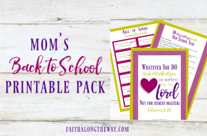 Overcome the back-to-school overwhelm with this free printable pack, including a focus on praying for the new school year! #parenting #prayer #freebie