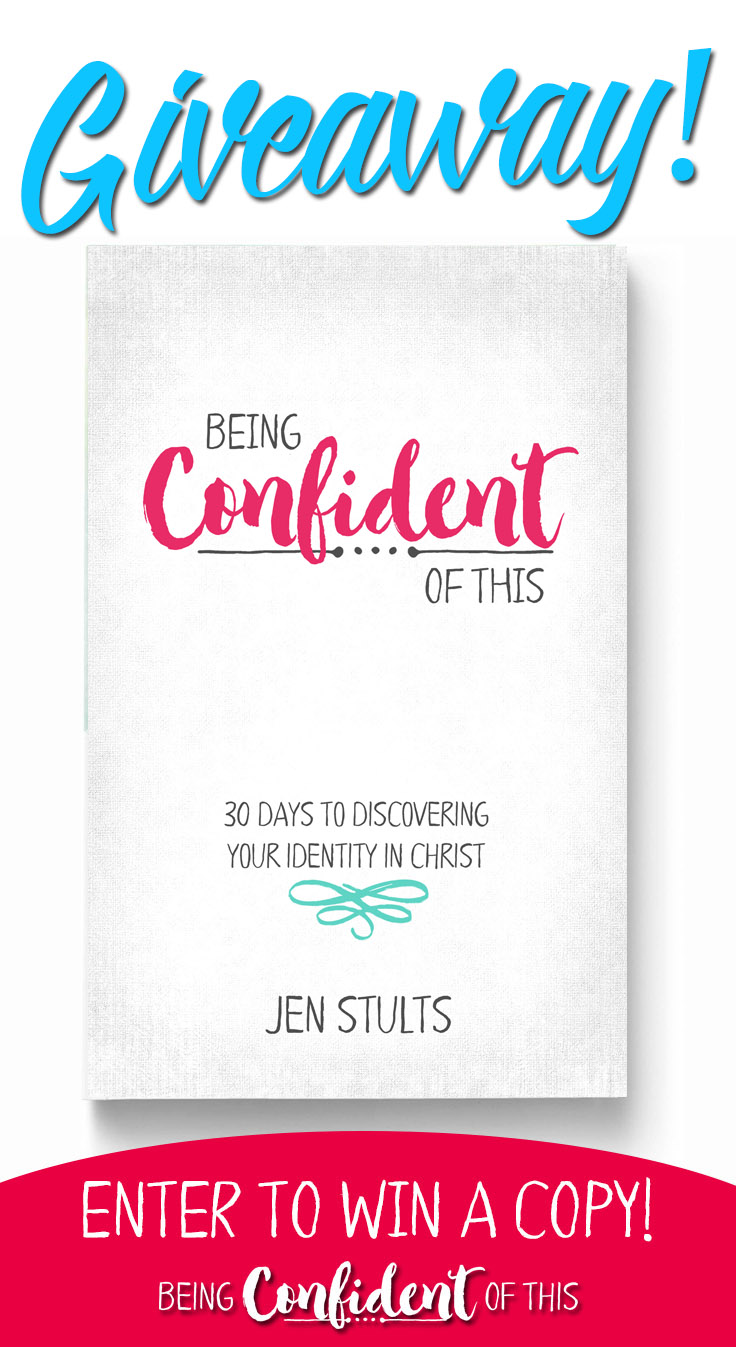 Celebrating Launch week for the new devotional, Being Confident of This by Jen Stults. Enter to win a FREE copy of Being Confident of This: 30 Days to Discovering Your Identity in Christ - a devotional journey for women of faith who want to experience confidence built on Christ! #giveaway #newrelease #BeingConfidentofThis #confidentchristianwoman  women's devotional | book luanch | Christian women| books for women | books for spiritual growth | confidence | overcoming insecurity | overcoming fear and doubt | identity in Christ | growing in faith |Bible study